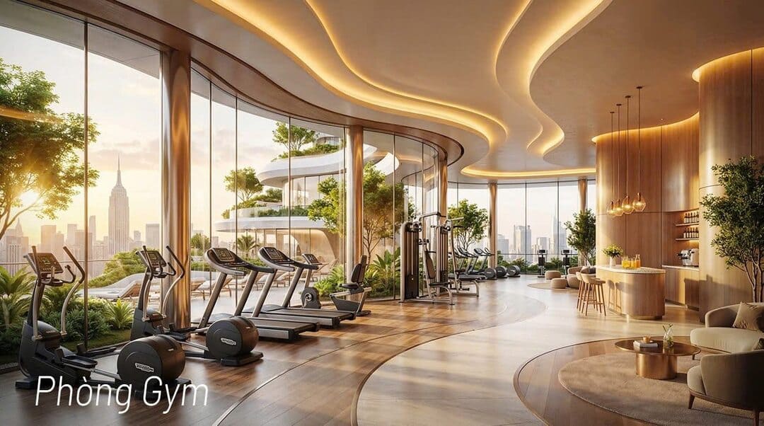 Phòng Gym hiện đại hướng nhìn toàn cảnh tại dự án Ansana By Kita